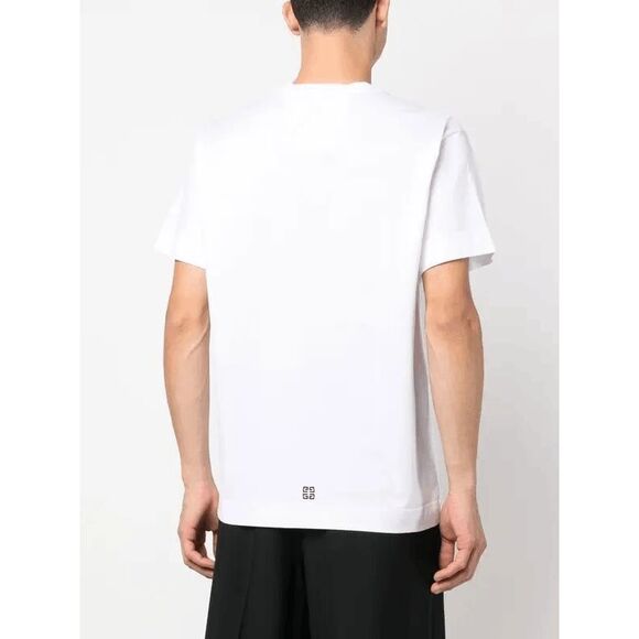 Givenchy Crew Neck Short Sleeve Cotton Embroidered Logo T-shirt Medium $470 - Picture 4 of 12